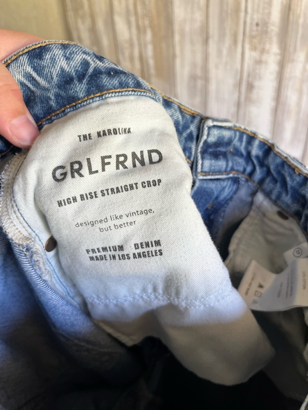 GRLFRND Karolina High Rise Straight Crop Jeans La Playa Raw Hem Size 27 - Picture 11 of 11